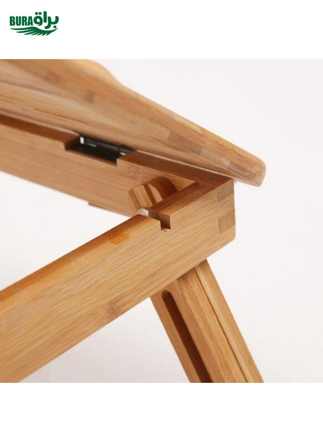 BURAQ - Nanzhu Folding Computer Table Bed Card Slot Laptop Table Simple Lazy Lift Computer Desk, Size:Medium 54cm(No drawers and no fans) - Image 1