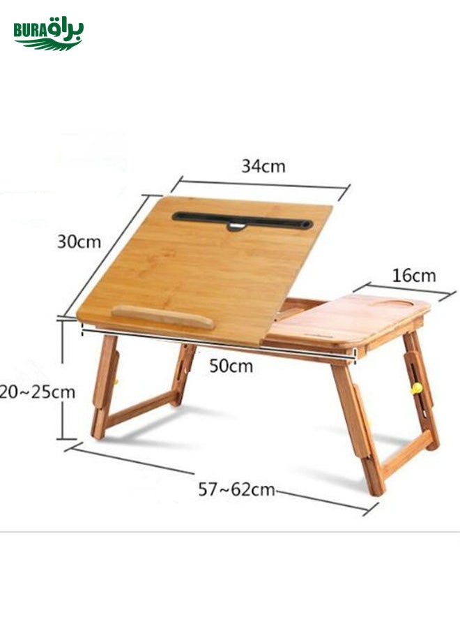 BURAQ - Nanzhu Folding Computer Table Bed Card Slot Laptop Table Simple Lazy Lift Computer Desk, Size:Medium 54cm(No drawers and no fans) - Image 1