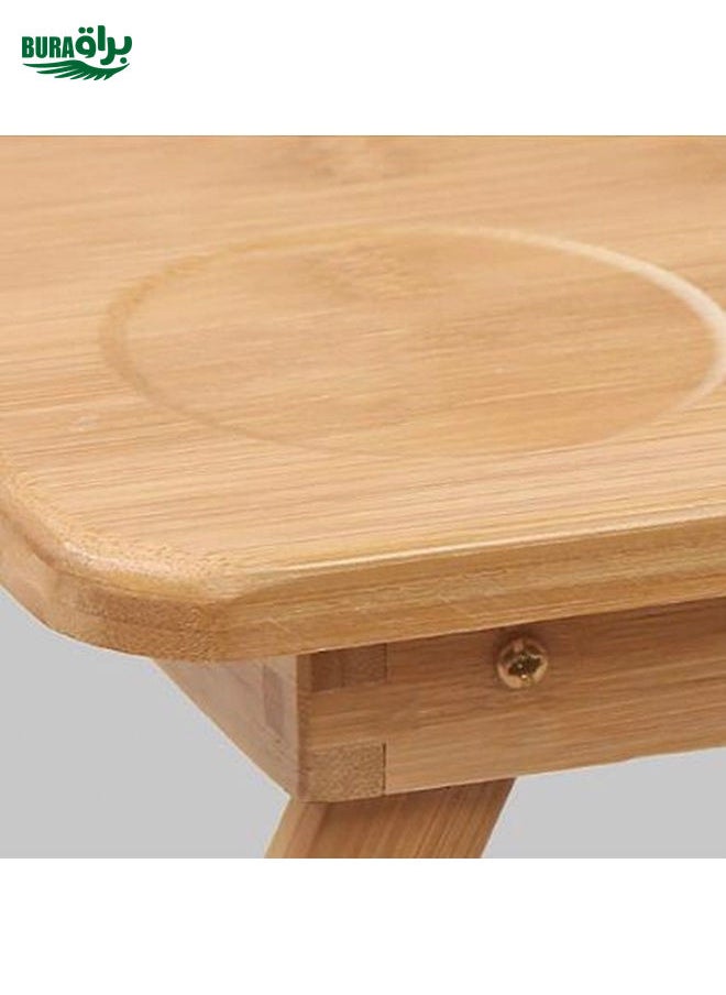 BURAQ - Nanzhu Folding Computer Table Bed Card Slot Laptop Table Simple Lazy Lift Computer Desk, Size:Medium 54cm(No drawers and no fans) - Image 1