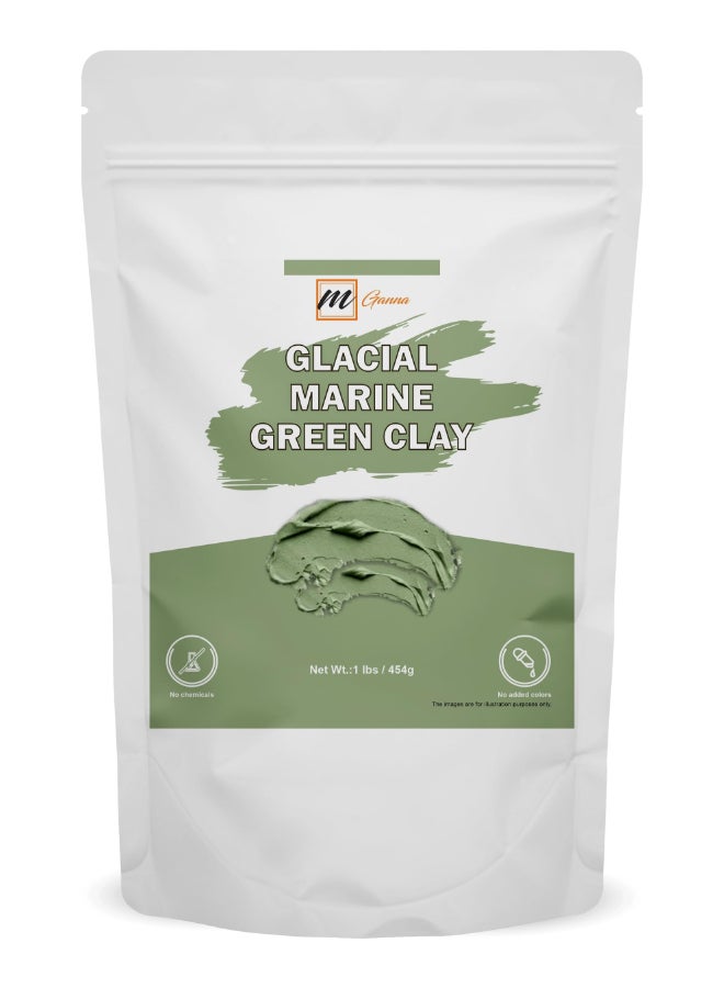 mGanna 100 Natural Glacial Marine Green Clay for Facial Masks Creams Body Wraps Soft Peels and Scrubs Skin Tightening and Soap Making 454 GMS 1 LBS - Image 2