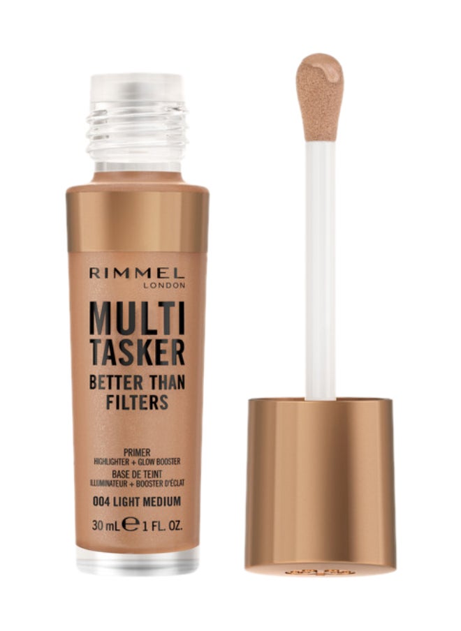 RIMMEL LONDON برايمر للوجه ومعزز للتوهج وهايلايتر متعدد المهام أفضل من المرشحات - 004 - متوسط فاتح 30 مل 