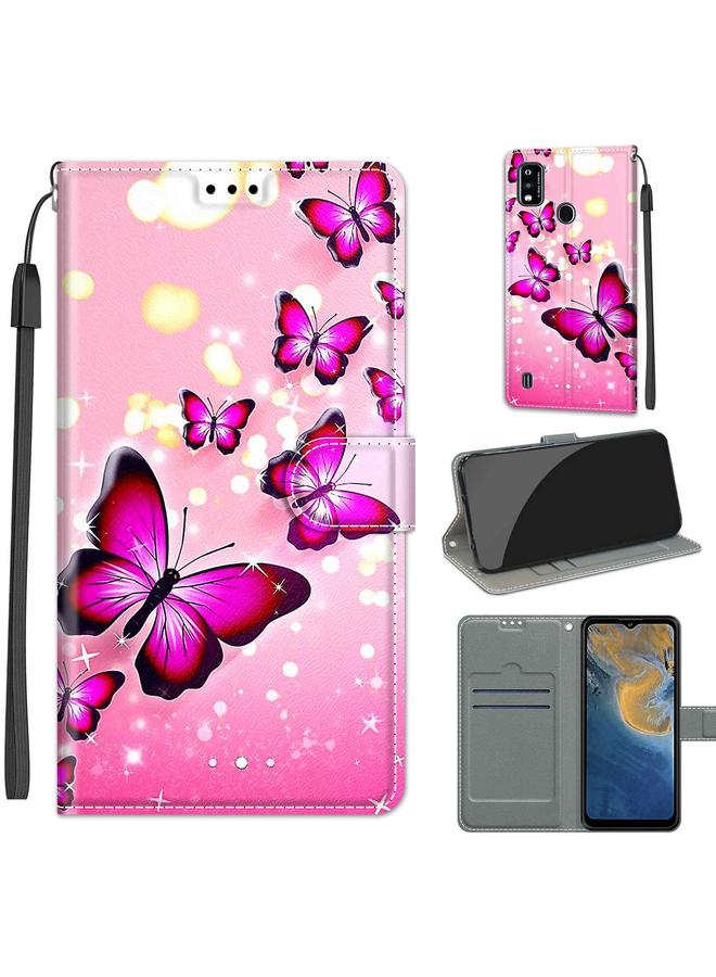 The Bros Voltage Coloured Drawing Magnetic Clasp Horizontal Flip PU Leather Case with Holder & Card Slots For ZTE Blade A51