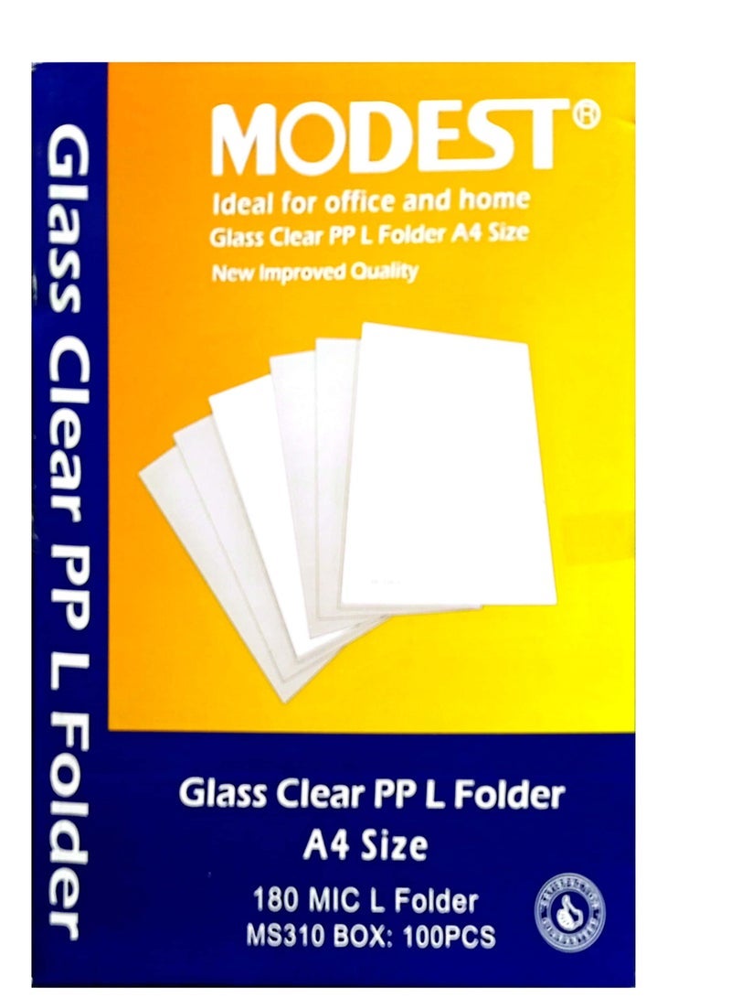 Modest A4 L-Shape Folder – 200 Transparent Pieces - Image 1