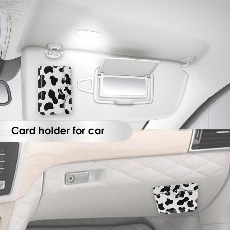 M-Plateau Phone Card Holder, Stick On with Snap Closure 3M Adhesive Leather Phone Wallet Work with iPhone 14 Case and Most Smartphones (Cow Print) - Image 2