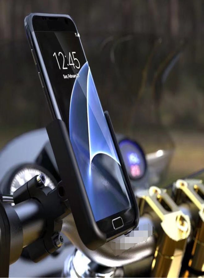 Bike Phones Mount Aluminium Alloy Phones Holder Rotatable Cell Phones Clamp for Bicycle Motorbike Handlebar Driving Mirror - Image 4