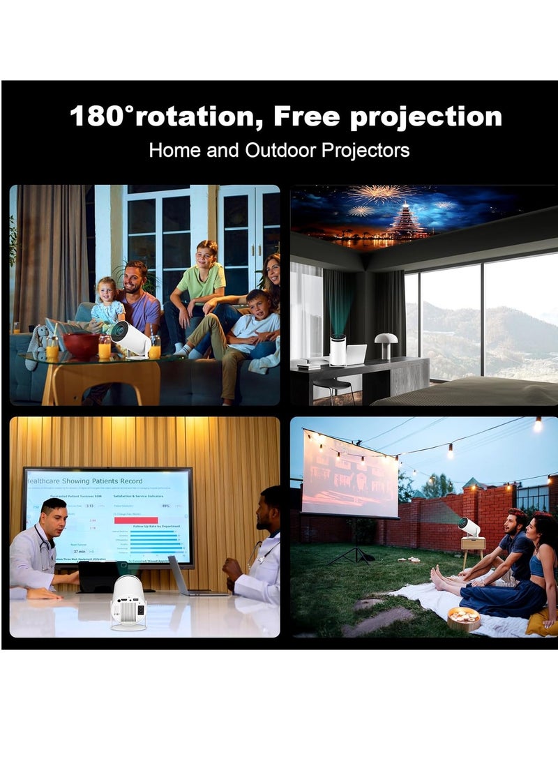 2025 Upgraded HY300 PRO+ Mini Portable Ultra Bright Projector with Android 11.0, 200 ANSI Lumens, Short Focus, WiFi6 + BT5.0, Support 4K 1080P Decoding, Up to 150'' Screen, 180° Flip, HDMI & USB Compatible with iOS, Android, Laptops, TV Sticks, PS5, and other Devices for Outdoor Camping, Home Theater.  - Image 5