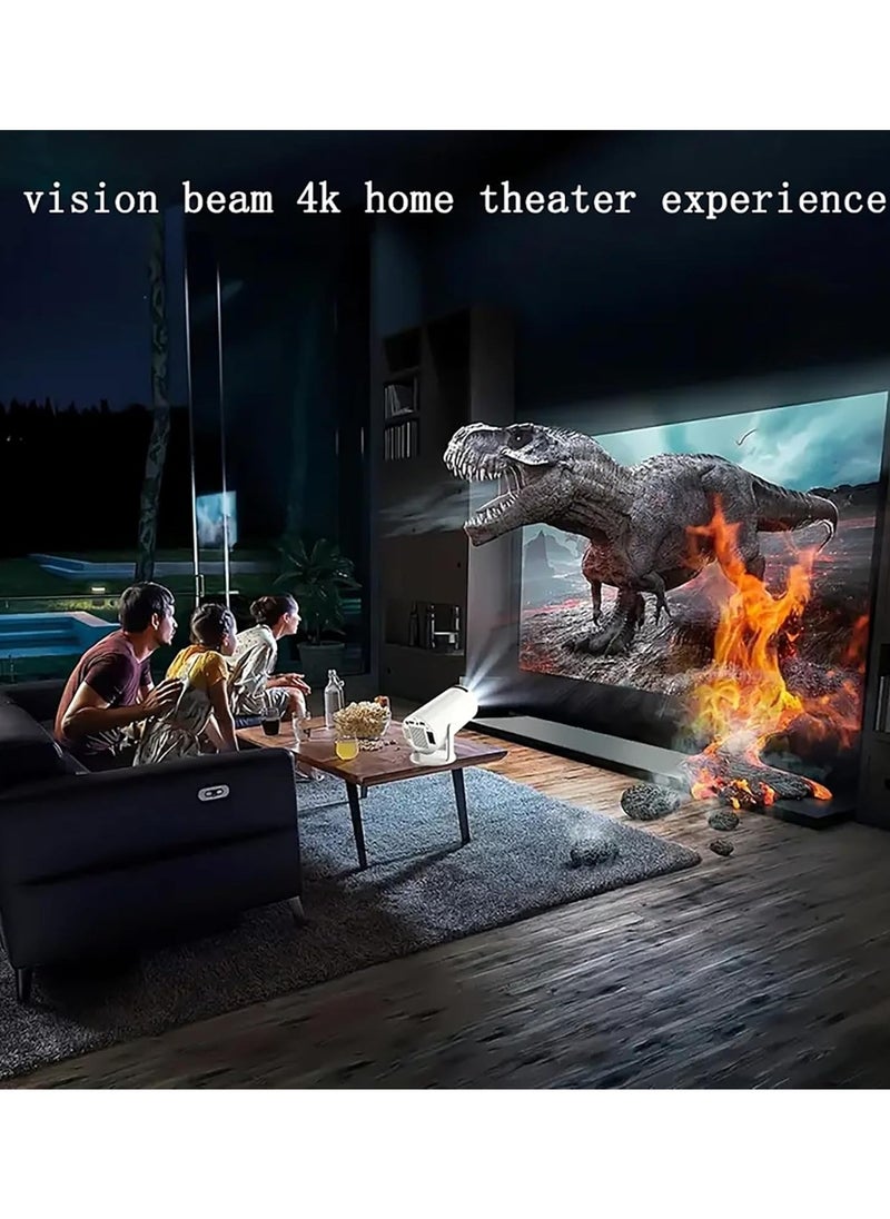 HY300 Pro Mini Projector with WIFI6 and Bluetooth, 4K 1080P Support with  Android 11.0 TV, Up to 150'' Screen, 180° Flip, Modern Round Design, HDMI & USB Compatible with iOS, Android, Laptops, TV Sticks, PS5, and Many More Devices