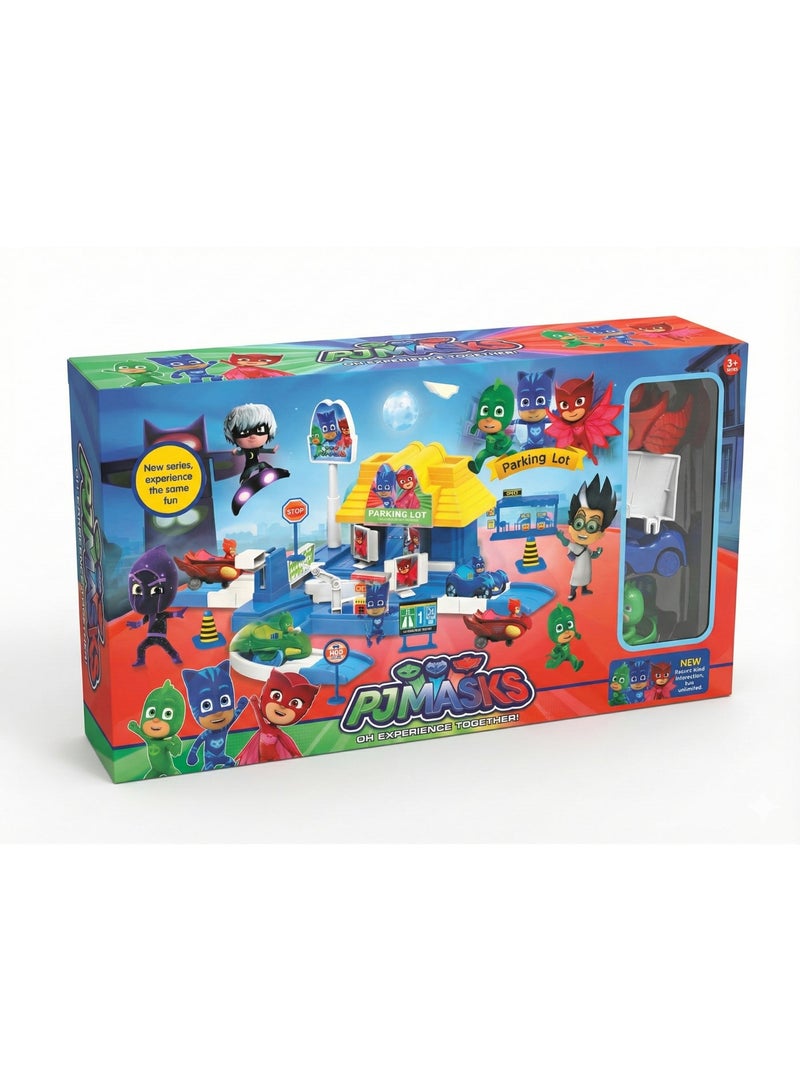 PJ Masks Parking Lot Playset – 2-Level Garage Toy with Race Track Ramps & Gas Station | Includes Catboy, Owlette & Gekko Vehicles + Villain Figures | Educational City Traffic Car Park Gift for Boys & Girls 3+ Years - Image 3