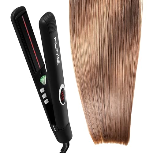 NuMe Megastar Hair Straightener Tourmaline Flat Iron–1 Inch Floating Plates with Negative Ion Booster, Infrared Light Strip, Ideal for All Hair Types – Ultra-Smooth and Shiny Results. - Image 1