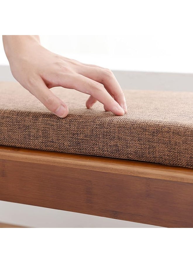 LINGWEI Wooden Shoe Rack With Bench Shoe Cabinet with Seat Bamboo Free Standing Entryway Closed Shoes Organizer Multi-Function Storage Shelf - Image 2