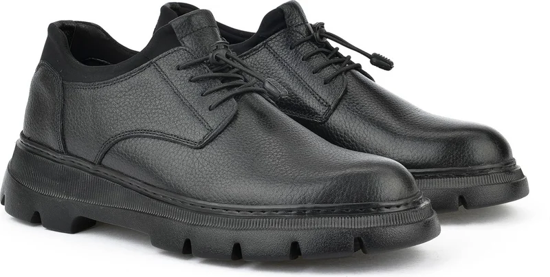 Ziya , Men's Genuine Leather Shoes 14310071250 Black