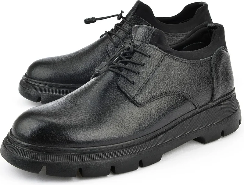 Ziya , Men's Genuine Leather Shoes 14310071250 Black