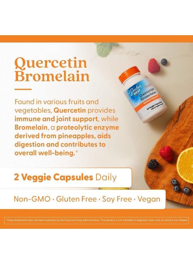 Doctor's Best Quercetin Bromelain, Immunity Support Capsule, Heart, Joint & Healthy Respiratory System, Non-GMO, Vegan, Gluten Free, Soy Free,180 VC - Image 2