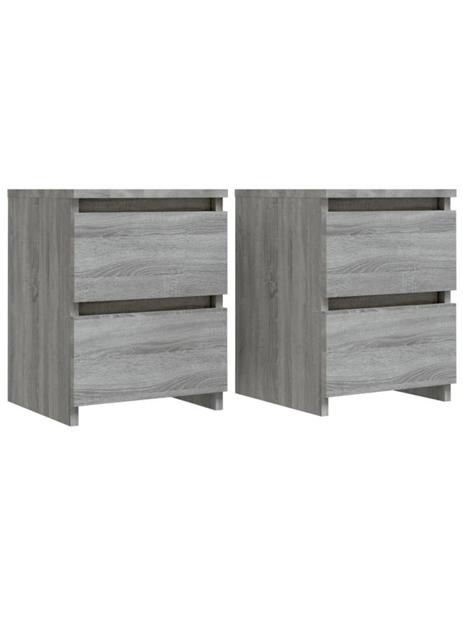 فيداكسل خزانات جانب السرير 2 ق سونوما رمادي 30×30×40 سم خشب صناعي 815330 - Image 1