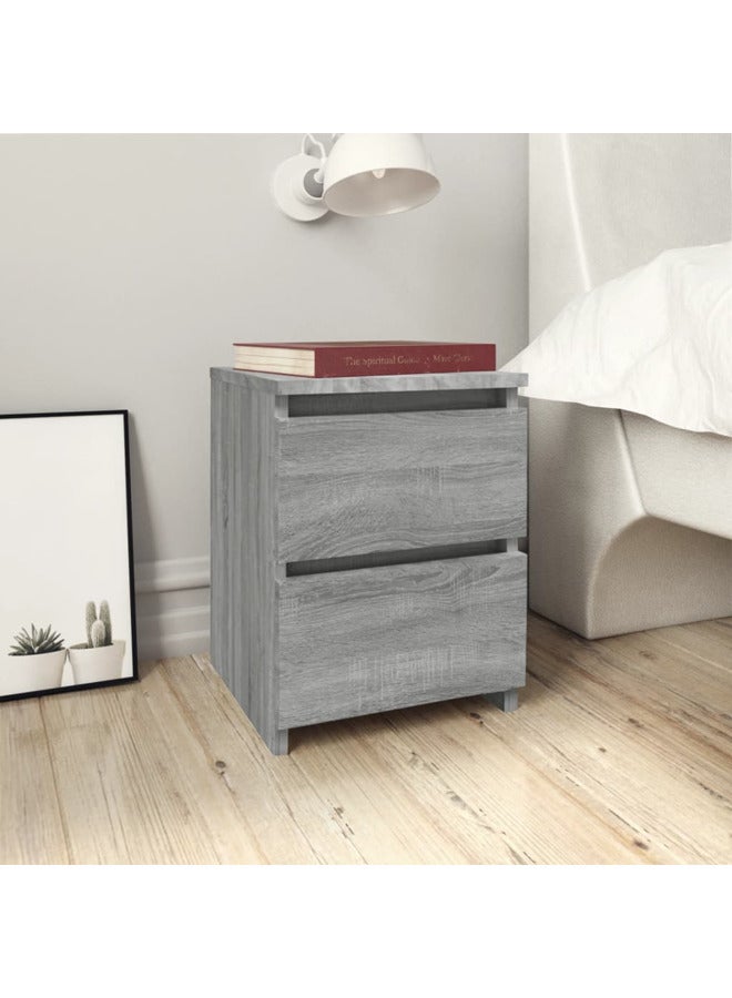 فيداكسل خزانات جانب السرير 2 ق سونوما رمادي 30×30×40 سم خشب صناعي 815330 - Image 2