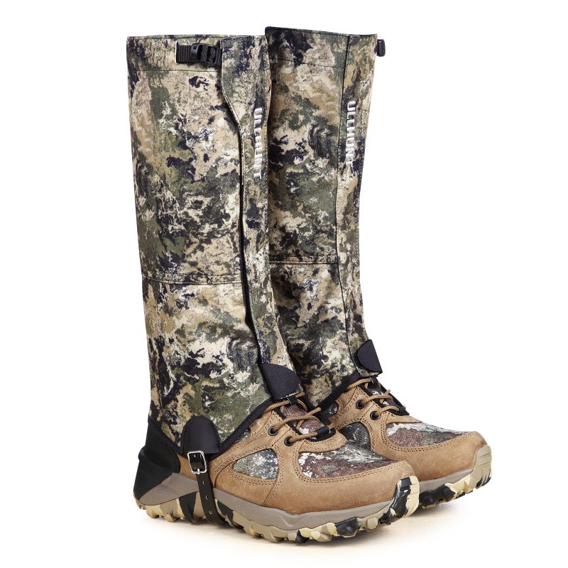 QOGIR Hunting Gaiters Boot Gaiters, Durable Leg Gaiters for Hunting, Waterproof Hiking Gaiters with Upgraded Rubber Foot Strap, Adjustable Snow Boot Gaiters for Hiking, Hunting, and More (Medium) - Image 1