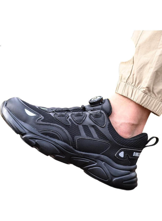 Dinggu Men'S Breathable Lightweight Smart Buckle Steel Toe Work Shoes Jd1168Hei42 - Image 1