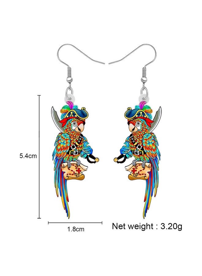 BONSNY Acrylic Drop Dangle Sweet Parrot Bird Earrings Jewelry For Women Gift Charms Accessories Original Design (Candy) - Image 5