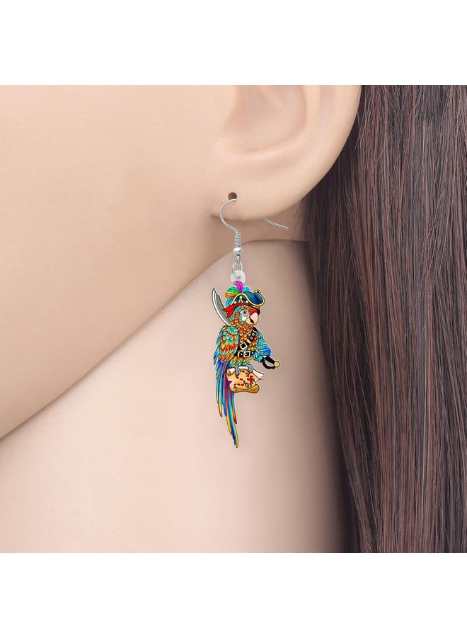BONSNY Acrylic Drop Dangle Sweet Parrot Bird Earrings Jewelry For Women Gift Charms Accessories Original Design (Candy) - Image 2