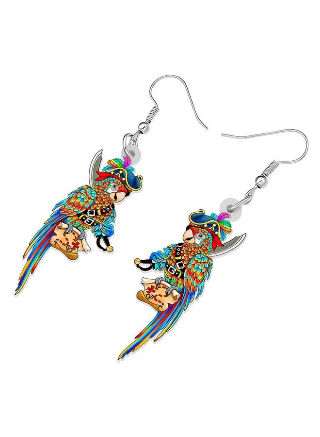 BONSNY Acrylic Drop Dangle Sweet Parrot Bird Earrings Jewelry For Women Gift Charms Accessories Original Design (Candy) - Image 3