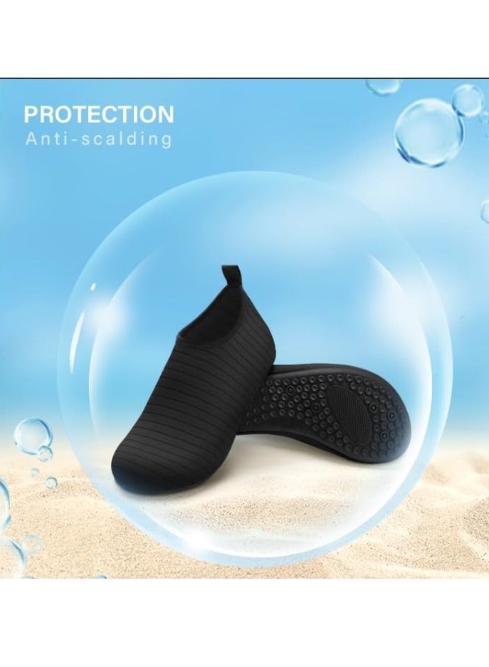 Captaintech Shoes for Women Men Quick-Dry Aqua Socks Swim Beach Barefoot Yoga Exercise Wear Sport Accessories for Swim Beach Pool Surf Exercise - Black (Si ze: 9-10/42-43) - Image 4