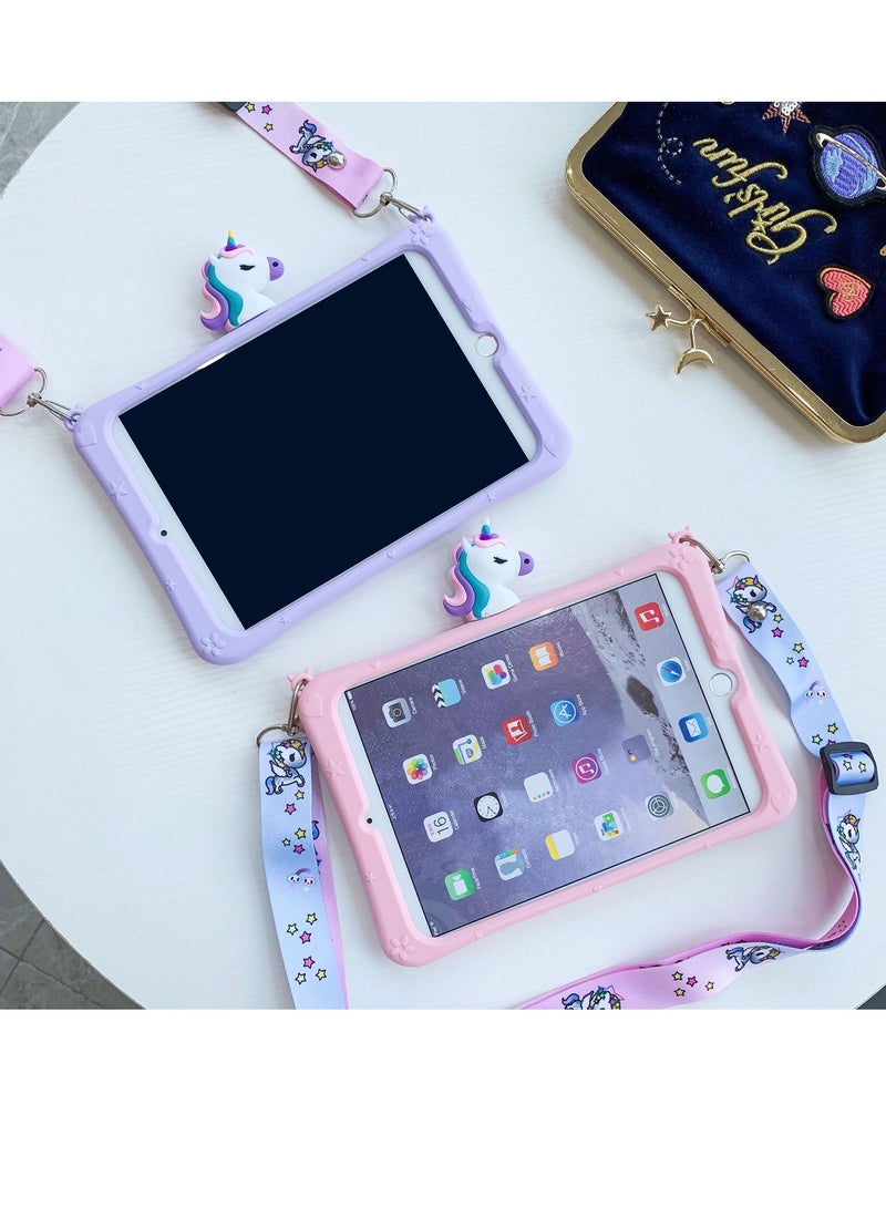 SYOSI Unicorn ipad pro cover for iPad Mini 5  4, iPad 7th Generation 2019iPad 8th Generation 2020, with Carrying Strap  Adjustable Stand Shockproof Shockproof iPad 10.2" 20202019, Pink - Image 5