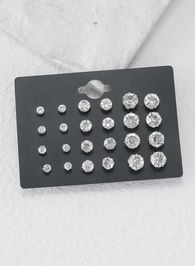 Take Two Take Two Set of 12 - Embellished Rhinestone Earrings