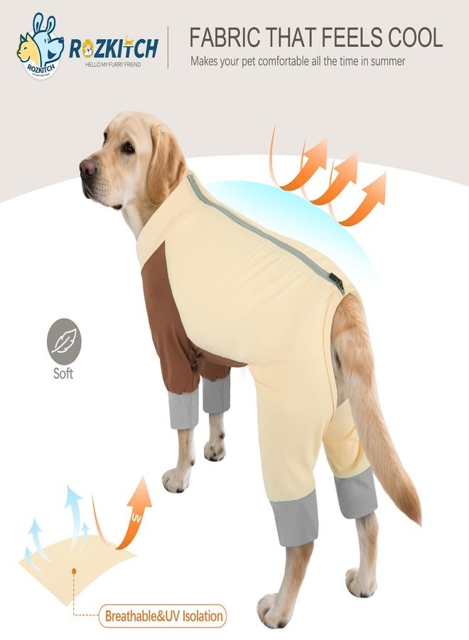 ROZKITCH Sun Screen for Dogs SPF 50 UV Dog Shirt for Sun Protection Breathable, Stretchy and Lightweight Shirt for Dogs Protect Your Pet from Harmful Sun Exposure Dog Pjs Large Breed YellowBrwon 5XL - Image 3