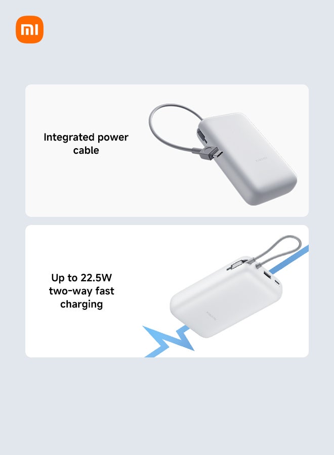 Xiaomi 20000 mAh Power Bank Integrated Cable USB-C and USB Ports 20000mAh 22.5W BHR9740GL Dark Gray - Image 2