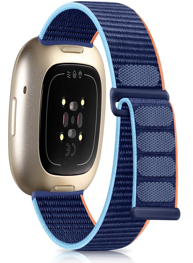 Getino Nylon Sport Loop Band Compatible with Fitbit Sense/Fitbit Versa 3/ Versa 4/ Sense 2 Bands Women Men, Adjustable Stretchy Braided Workouts Replacement Accessories Straps for Versa 4 Bands - Image 1