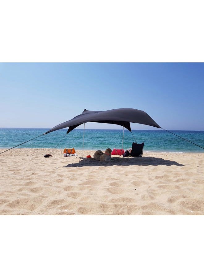 Neso Tents Beach Tent with Sand Anchor, Portable Canopy Sunshade - 7' x 7' - Patented Reinforced Corners(Black) - Image 2