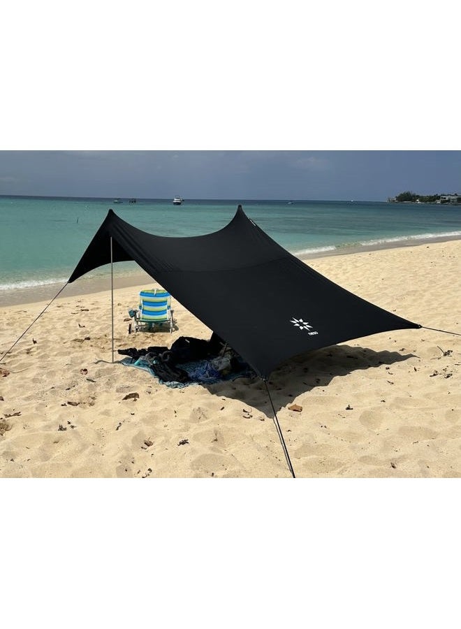 Neso Tents Beach Tent with Sand Anchor, Portable Canopy Sunshade - 7' x 7' - Patented Reinforced Corners(Black) - Image 1