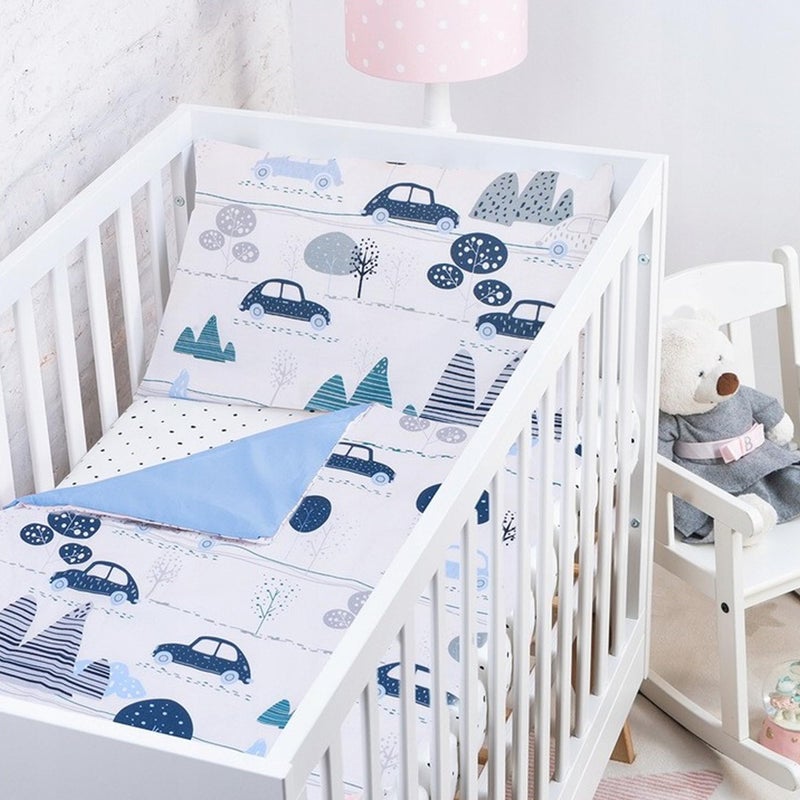 BABYSAFE Baby Safe Duvet Cover Cot Newborn 120 x 90 cm Duvet Cover Cot 100% Organic Cotton Oeko-Tex Certified Sheets Single Bed Baby Bedding Set Car - Image 2