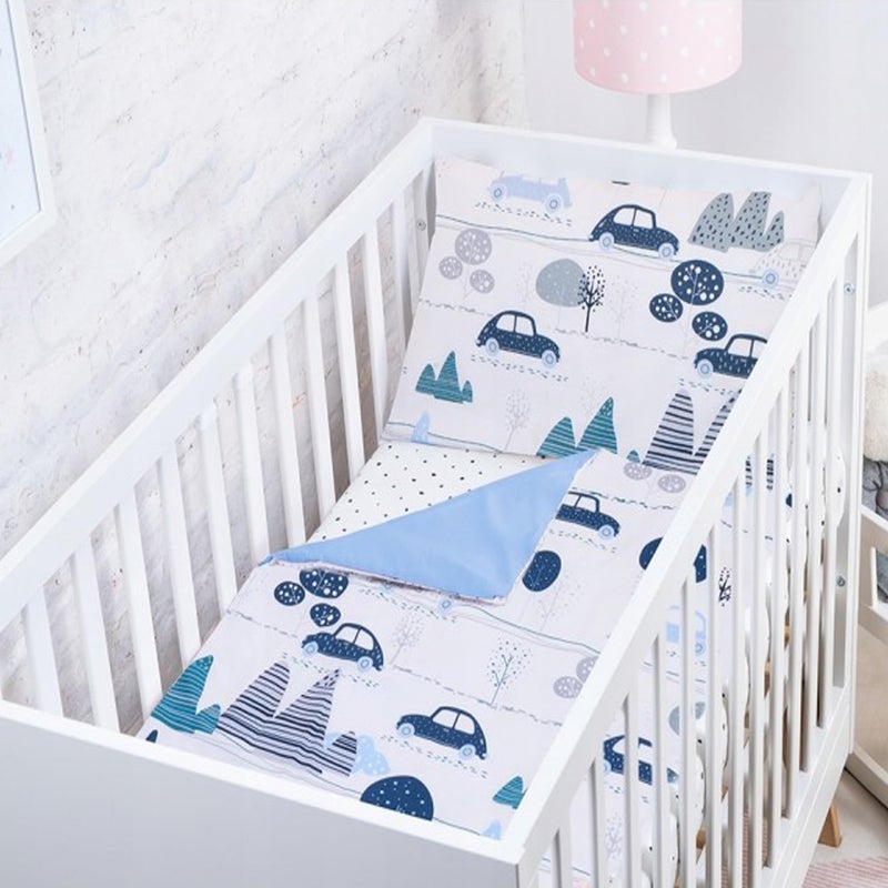 BABYSAFE Baby Safe Duvet Cover Cot Newborn 120 x 90 cm Duvet Cover Cot 100% Organic Cotton Oeko-Tex Certified Sheets Single Bed Baby Bedding Set Car - Image 1