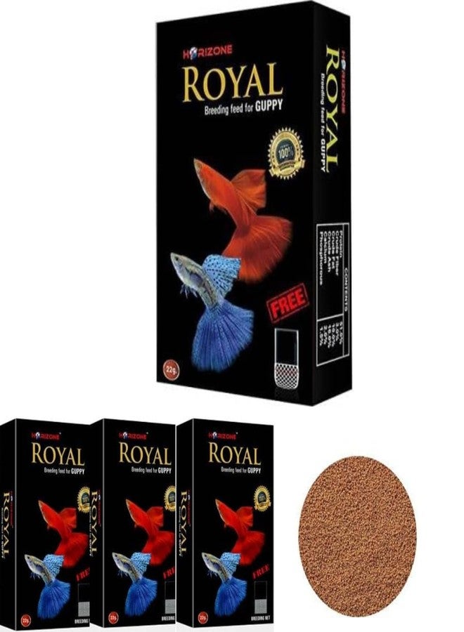 KSH STORE متجر KSH ®، علف تربية أسماك الجوبي هوريزون رويال، تغذية ممتازة لصغار وكبار أسماك الجوبي، عبوة من 3 قطع بوزن 22 غرام - Image 4