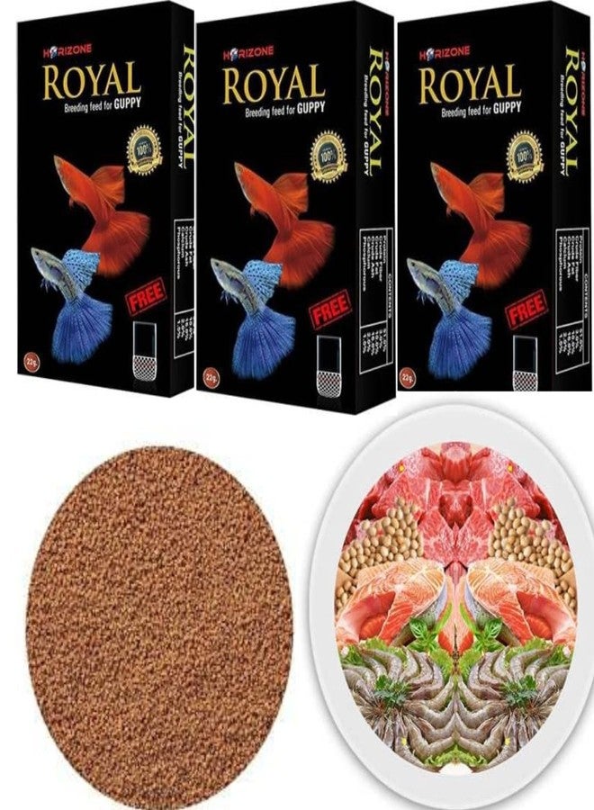 KSH STORE متجر KSH ®، علف تربية أسماك الجوبي هوريزون رويال، تغذية ممتازة لصغار وكبار أسماك الجوبي، عبوة من 3 قطع بوزن 22 غرام - Image 5