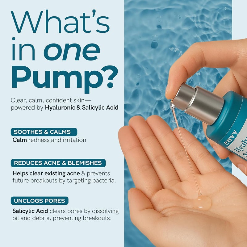 Envy Hyaluronic Acid Serum for Face Pore Cleansing Skin Tightening Hydrating Dermatologist Tested AntiAging Facial Serum for All Skin Types CrueltyFree Korean Skin Care 169 Fl Oz - Image 5