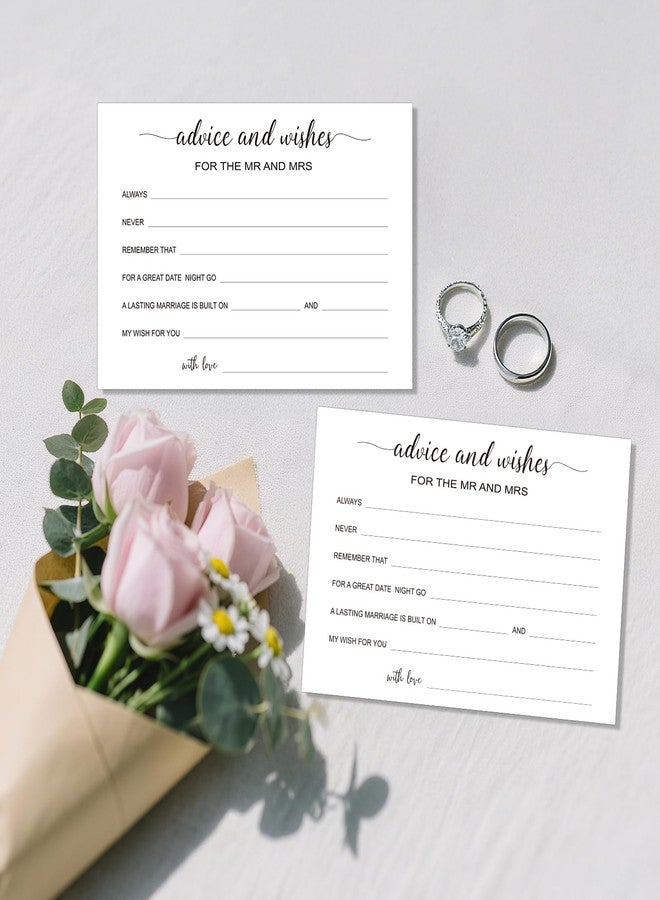 G2PLUS Advice and Wishes Cards - 50 Pcs Wedding Advice Cards for the Mr and Mrs, Bride and Groom, Newlyweds, 4x6 White Paper Mad Libs Card for Wedding, Engagement, Bridal Shower Party Games - Image 5