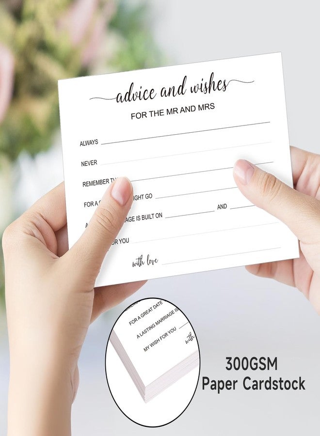 G2PLUS Advice and Wishes Cards - 50 Pcs Wedding Advice Cards for the Mr and Mrs, Bride and Groom, Newlyweds, 4x6 White Paper Mad Libs Card for Wedding, Engagement, Bridal Shower Party Games - Image 3
