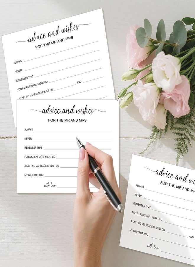 G2PLUS Advice and Wishes Cards - 50 Pcs Wedding Advice Cards for the Mr and Mrs, Bride and Groom, Newlyweds, 4x6 White Paper Mad Libs Card for Wedding, Engagement, Bridal Shower Party Games - Image 4