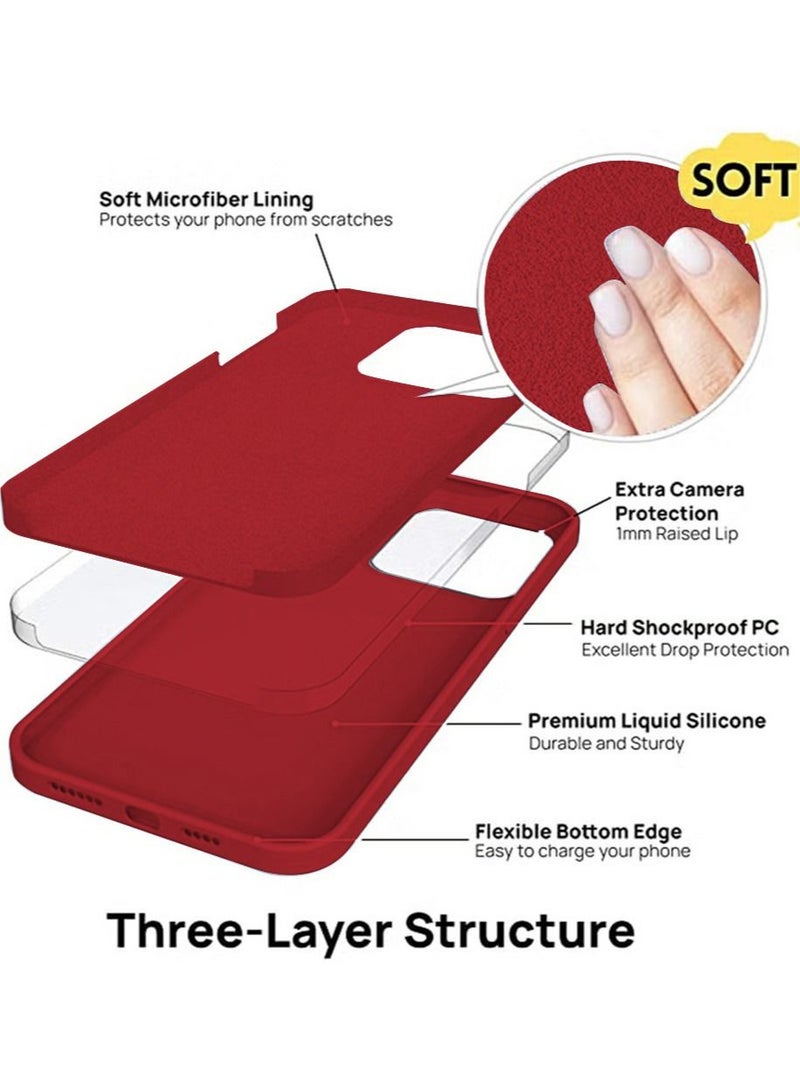 iPhone 15 Pro Max Mobile Case Cover with Soft Liquid Silicone Protection Anti-Scratch Shockproof Accessories Slim Protective Back Cover with Comfortable Hold Touch Feeling and Anti-fingerprint - Image 3