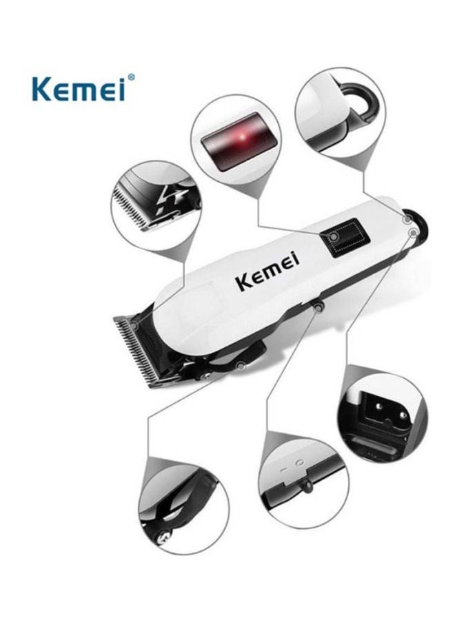 Kemei Rechargeable Hair Clipper Trimmer White/Black - Image 3
