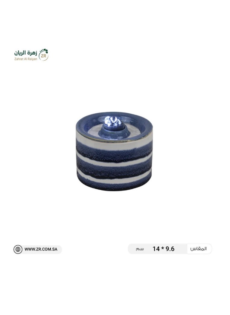 Zahrat Al Raiyan Ceramic desk fountain with cylindrical lines, size 14 