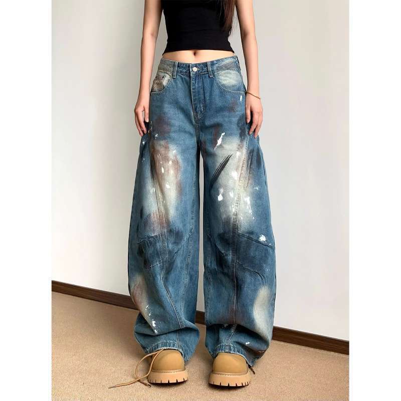 Unisex Classic Denim Jeans Loose Fit Daily Outdoor Wear - Image 1