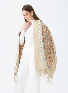 Sky cashmere Embroidered Shawl  - Image 1