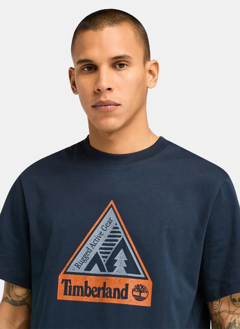 Timberland Blue Men's Outdoor Inspired Graphic T-Shirt for Men | Best Price UAE