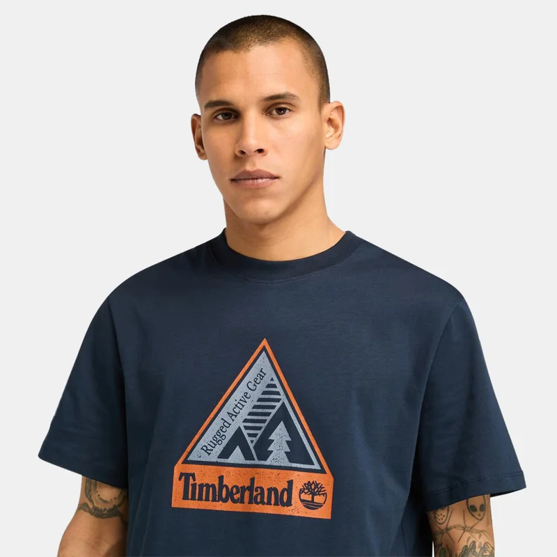 Timberland Blue Men's Outdoor Inspired Graphic T-Shirt for Men | Best Price UAE