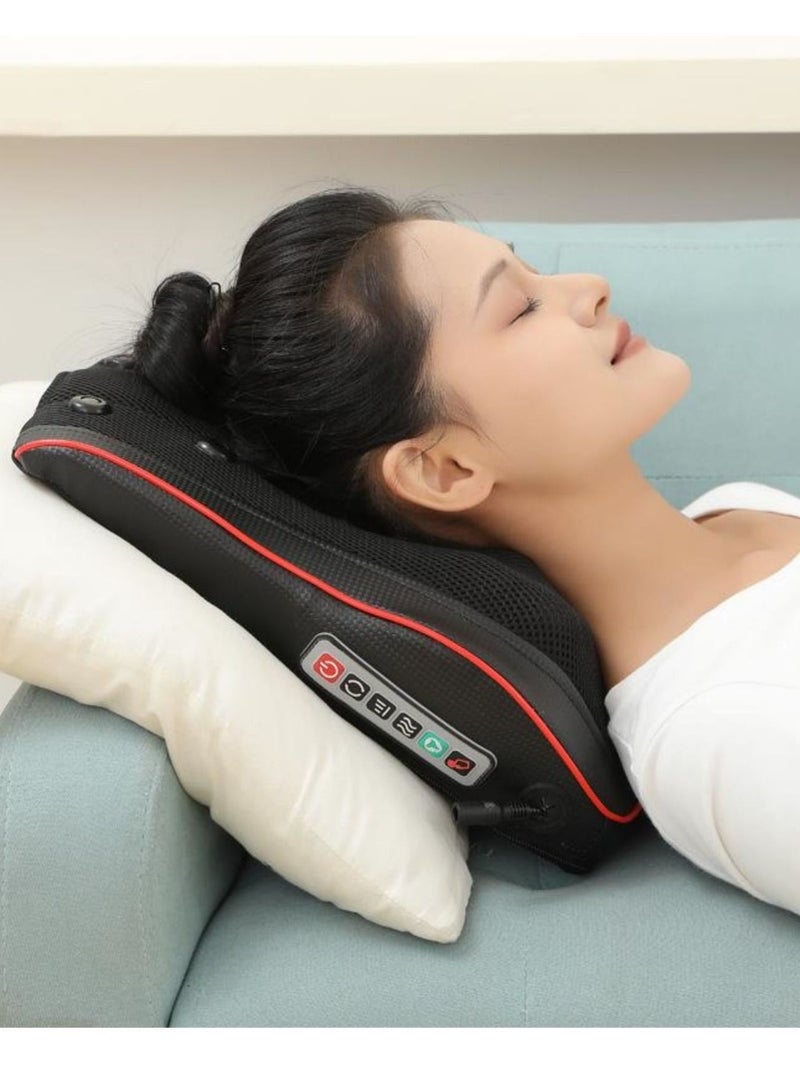 Electric Neck and Back Massager Pillow with Smart Control Heating Vibration 3D Kneading and Tuina Multi-purpose Shoulder Masssager for Relief Deep Tissue (Black) - Image 1