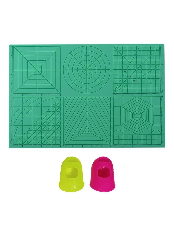 NIBEMINENT 3-Piece 3D Drawing Template Copy Board Set Green/Neon/Pink  - Image 1
