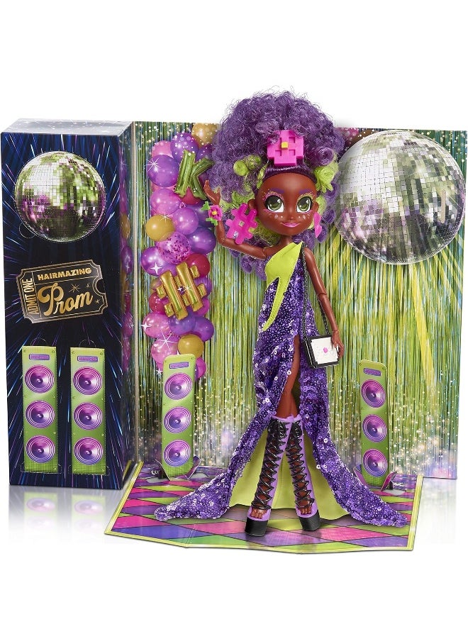 Hairdorables - Hairdorables Hairmazing Prom Perfect Fashion Dolls, Kali, Black and Purple Hair, Kids Toys for Ages 3 Up by Just Play - Image 1